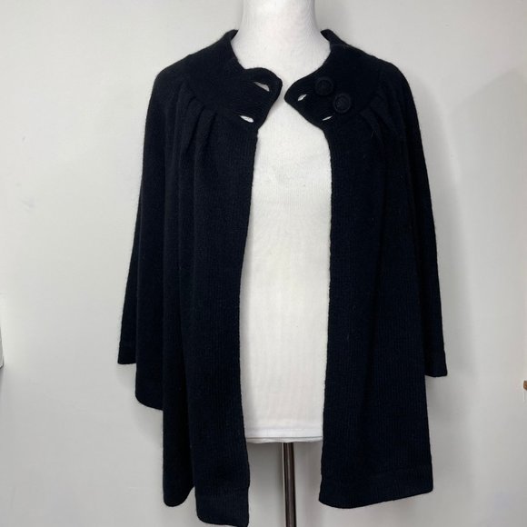 Sarah Spencer Women's Size 2X Knit Cardigan Black Two Buttons 3/4 Sleeves - Picture 2 of 15